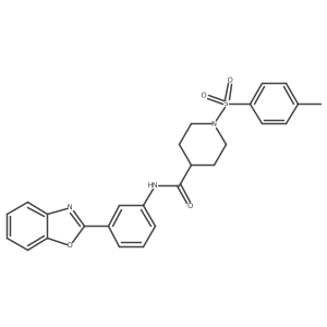 N-(3-(benzo[d]oxazol-2-yl)phenyl)-1-tosylpiperidine-4-carboxamide Structure