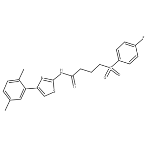 N-(4-(2,5-dimethylphenyl)thiazol-2-yl)-4-((4-fluorophenyl)sulfonyl)butanamide结构式