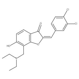 (2Z)-2-(3,4-dichlorobenzylidene)-7-[(diethylamino)methyl]-6-hydroxy-1-benzofuran-3(2H)-one Structure