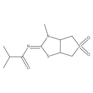 2-methyl-N-[(2Z)-3-methyl-5,5-dioxidotetrahydrothieno[3,4-d][1,3]thiazol-2(3H)-ylidene]propanamide结构式