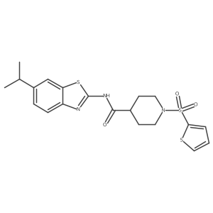N-(6-isopropylbenzo[d]thiazol-2-yl)-1-(thiophen-2-ylsulfonyl)piperidine-4-carboxamide结构式
