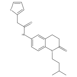 N-(1-isopentyl-2-oxo-1,2,3,4-tetrahydroquinolin-6-yl)-2-(thiophen-2-yl)acetamide结构式
