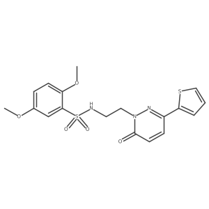 2,5-dimethoxy-N-(2-(6-oxo-3-(thiophen-2-yl)pyridazin-1(6H)-yl)ethyl)benzenesulfonamide结构式