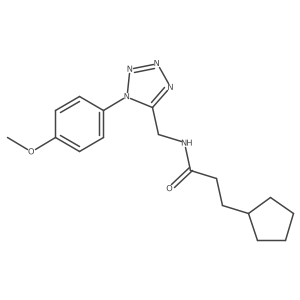 3-cyclopentyl-N-((1-(4-methoxyphenyl)-1H-tetrazol-5-yl)methyl)propanamide结构式