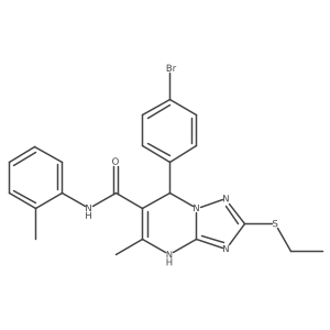 7-(4-bromophenyl)-2-(ethylsulfanyl)-5-methyl-N-(2-methylphenyl)-4H,7H-[1,2,4]triazolo[1,5-a]pyrimidine-6-carboxamide Structure