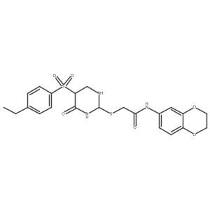 N-(2,3-dihydro-1,4-benzodioxin-6-yl)-2-[[5-(4-ethylphenyl)sulfonyl-4-oxo-1,3-diazinan-2-yl]sulfanyl]acetamide Structure