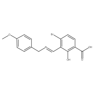 4-Bromo-2-hydroxy-3-[[[(4-methoxyphenyl)methyl]imino]methyl]benzoic acid Structure