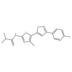 N-[(2Z)-5-[3-(4-fluorophenyl)-1,2,4-oxadiazol-5-yl]-4-methyl-1,3-thiazol-2(3H)-ylidene]-2-methylpropanamide Structure