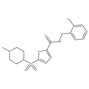 N-(2-chlorobenzyl)-5-((4-methylpiperazin-1-yl)sulfonyl)furan-2-carboxamide结构式