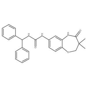 1-Benzhydryl-3-(3,3-dimethyl-4-oxo-2,3,4,5-tetrahydrobenzo[b][1,4]oxazepin-7-yl)urea Structure