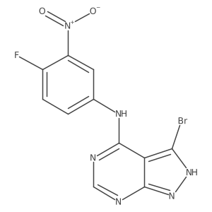 3-Bromo-N-(4-fluoro-3-nitrophenyl)-1H-pyrazolo[3,4-d]pyrimidin-4-amine Structure