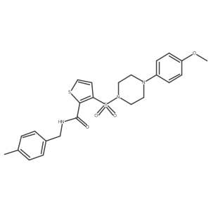 3-{[4-(4-methoxyphenyl)piperazin-1-yl]sulfonyl}-N-(4-methylbenzyl)thiophene-2-carboxamide结构式