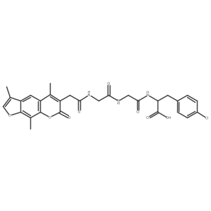 N-[(3,5,9-trimethyl-7-oxo-7H-furo[3,2-g]chromen-6-yl)acetyl]glycylglycyl-4-chlorophenylalanine Structure