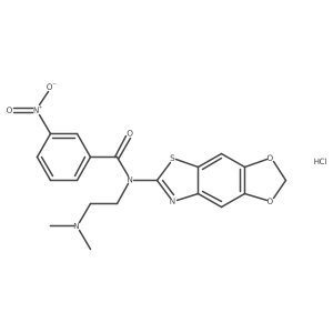 N-([1,3]dioxolo[4',5':4,5]benzo[1,2-d]thiazol-6-yl)-N-(2-(dimethylamino)ethyl)-3-nitrobenzamide hydrochloride结构式