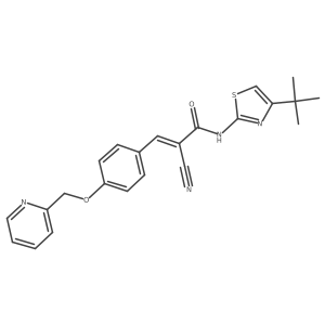 (Z)-N-(4-tert-butyl-1,3-thiazol-2-yl)-2-cyano-3-[4-(pyridin-2-ylmethoxy)phenyl]prop-2-enamide Structure