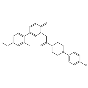 2-{2-[4-(4-chlorophenyl)piperazino]-2-oxoethyl}-6-(2-fluoro-4-methoxyphenyl)-3(2H)-pyridazinone结构式