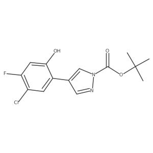 tert-butyl 4-(5-chloro-4-fluoro-2-hydroxyphenyl)-1H-pyrazole-1-carboxylate结构式