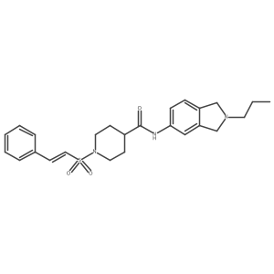 1-(2-phenylethenesulfonyl)-N-(2-propyl-2,3-dihydro-1H-isoindol-5-yl)piperidine-4-carboxamide结构式