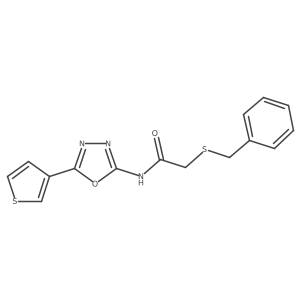 2-(benzylthio)-N-(5-(thiophen-3-yl)-1,3,4-oxadiazol-2-yl)acetamide结构式