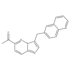 1-[3-(Quinolin-6-ylmethyl)imidazo[1,2-b]pyridazin-6-yl]ethanone结构式