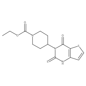 ethyl 4-(4-oxo-2-thioxo-1,4-dihydrothieno[3,2-d]pyrimidin-3(2H)-yl)piperidine-1-carboxylate结构式