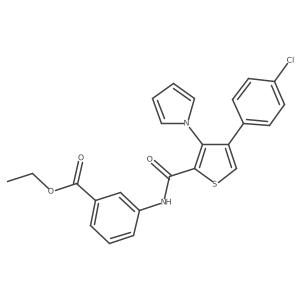 ethyl 3-({[4-(4-chlorophenyl)-3-(1H-pyrrol-1-yl)-2-thienyl]carbonyl}amino)benzoate结构式