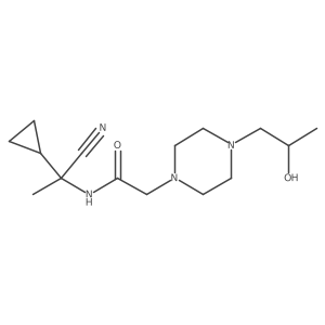 N-(1-cyano-1-cyclopropylethyl)-2-[4-(2-hydroxypropyl)piperazin-1-yl]acetamide结构式