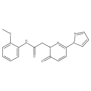 N-(2-(methylthio)phenyl)-2-(6-oxo-3-(1H-pyrazol-1-yl)pyridazin-1(6H)-yl)acetamide结构式