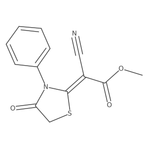 methyl 2-cyano-2-[(2E)-4-oxo-3-phenyl-1,3-thiazolidin-2-ylidene]acetate Structure