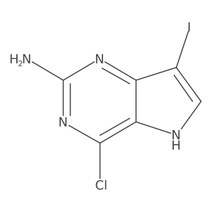 4-Chloro-7-iodo-5H-pyrrolo[3,2-d]pyrimidin-2-amine结构式