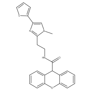 N-(2-(1-methyl-4-(thiophen-2-yl)-1H-imidazol-2-yl)ethyl)-9H-xanthene-9-carboxamide Structure