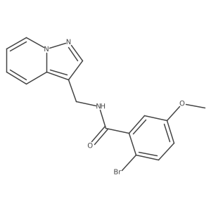 2-bromo-5-methoxy-N-(pyrazolo[1,5-a]pyridin-3-ylmethyl)benzamide结构式