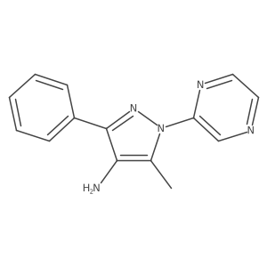 5-Methyl-3-phenyl-1-(2-pyrazinyl)-1H-pyrazol-4-amine结构式