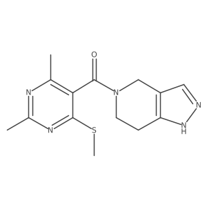 (2,4-Dimethyl-6-methylsulfanylpyrimidin-5-yl)-(1,4,6,7-tetrahydropyrazolo[4,3-c]pyridin-5-yl)methanone Structure