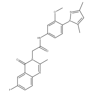 N-[4-(3,5-dimethyl-1H-pyrazol-1-yl)-3-methoxyphenyl]-2-(6-fluoro-2-methyl-4-oxoquinazolin-3(4H)-yl)acetamide结构式