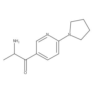 2-Amino-1-[6-(pyrrolidin-1-yl)pyridin-3-yl]propan-1-one结构式
