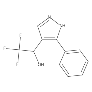 2,2,2-trifluoro-1-(3-phenyl-1H-pyrazol-4-yl)ethan-1-ol结构式