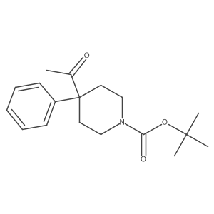 4-Acetyl-1-t butyloxycarbonyl-4-phenyl piperidine结构式