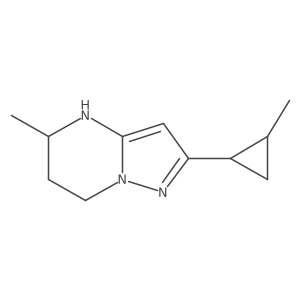 5-Methyl-2-(2-methylcyclopropyl)-4H,5H,6H,7H-pyrazolo[1,5-a]pyrimidine结构式