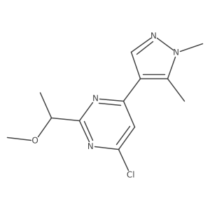 4-Chloro-6-(1,5-dimethyl-1H-pyrazol-4-yl)-2-(1-methoxyethyl)pyrimidine Structure