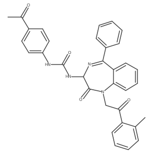 1-(4-acetylphenyl)-3-{1-[2-(2-methylphenyl)-2-oxoethyl]-2-oxo-5-phenyl-2,3-dihydro-1H-1,4-benzodiazepin-3-yl}urea结构式
