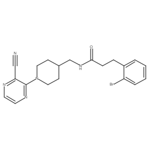3-(2-bromophenyl)-N-((1-(3-cyanopyrazin-2-yl)piperidin-4-yl)methyl)propanamide结构式