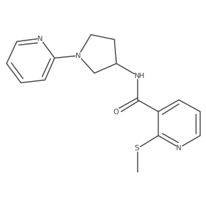 2-(methylthio)-N-(1-(pyridin-2-yl)pyrrolidin-3-yl)nicotinamide结构式