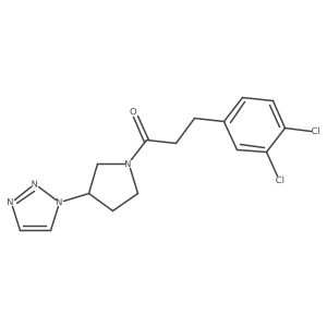 1-(3-(1H-1,2,3-triazol-1-yl)pyrrolidin-1-yl)-3-(3,4-dichlorophenyl)propan-1-one Structure