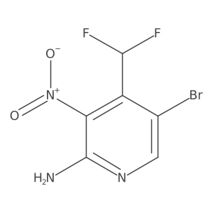 5-Bromo-4-(difluoromethyl)-3-nitropyridin-2-amine结构式