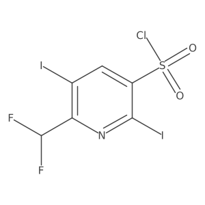 2-(Difluoromethyl)-3,6-diiodopyridine-5-sulfonyl chloride结构式