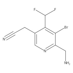 2-(Aminomethyl)-3-bromo-4-(difluoromethyl)pyridine-5-acetonitrile Structure