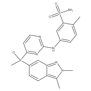 N,2,3-trimethyl-N-[2-(4-methyl-3-sulfamoylanilino)pyrimidin-4-yl]indazol-6-amine oxide结构式