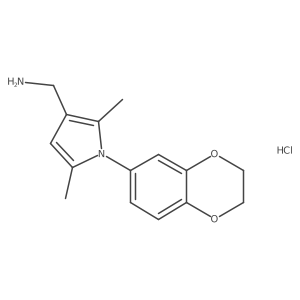 [1-(2,3-dihydro-1,4-benzodioxin-6-yl)-2,5-dimethyl-1H-pyrrol-3-yl]methanamine hydrochloride结构式