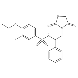 N-(2-(2,4-dioxooxazolidin-3-yl)-1-phenylethyl)-4-ethoxy-3-fluorobenzenesulfonamide Structure